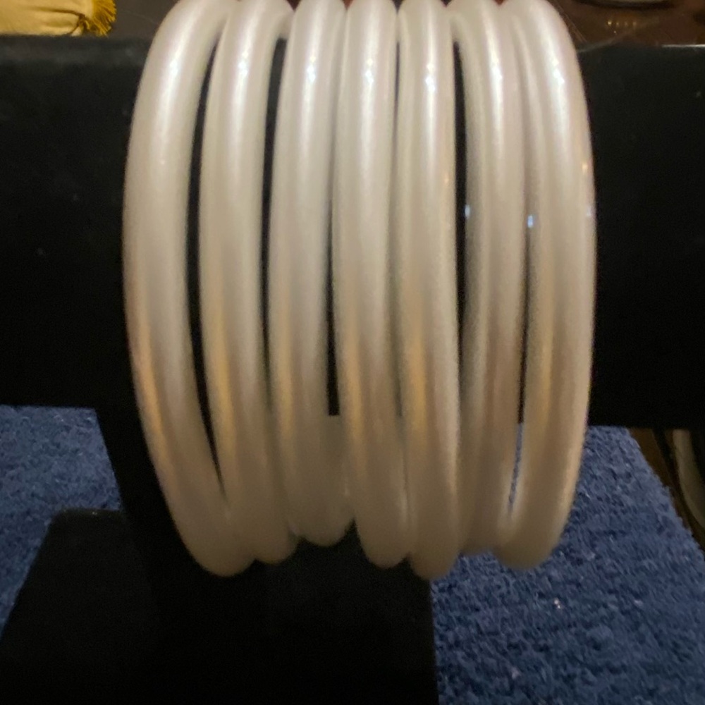 Elegant White Bangle Set